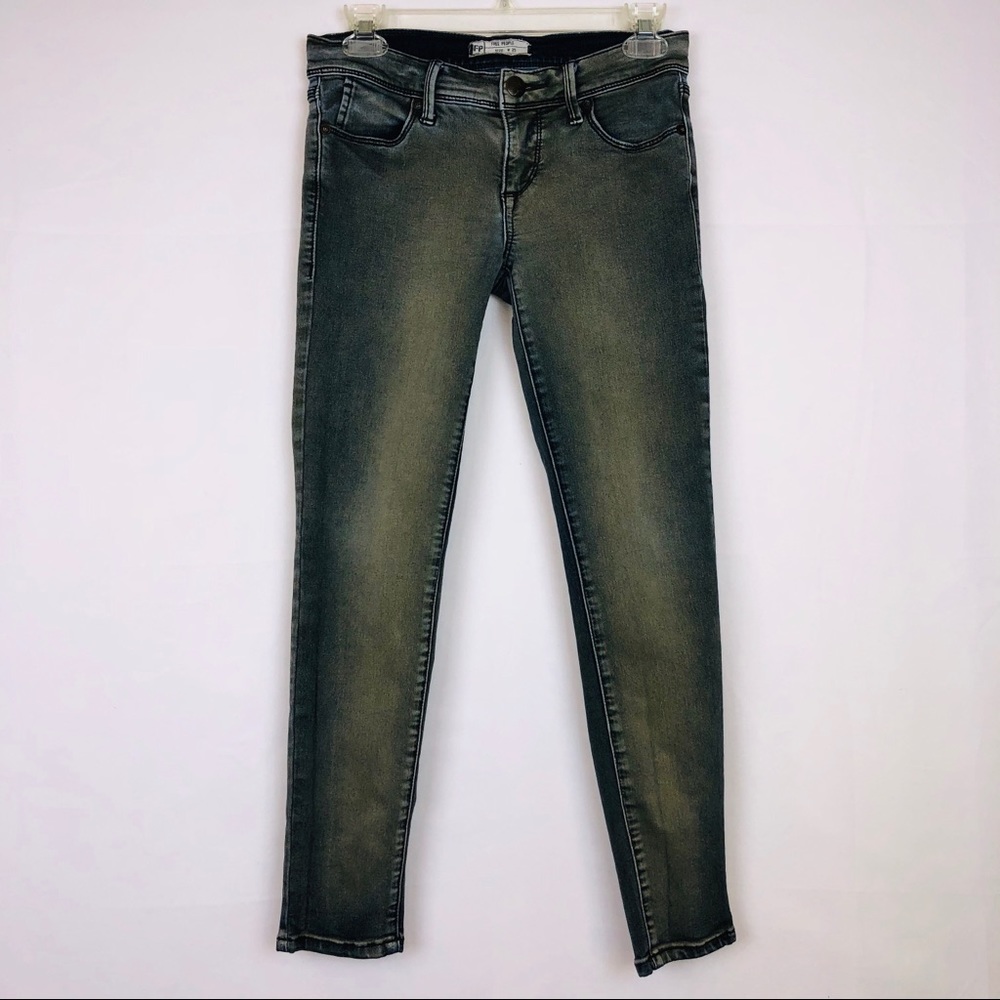 Free People Acid-Wash Green Size 25 Skinny Jeans